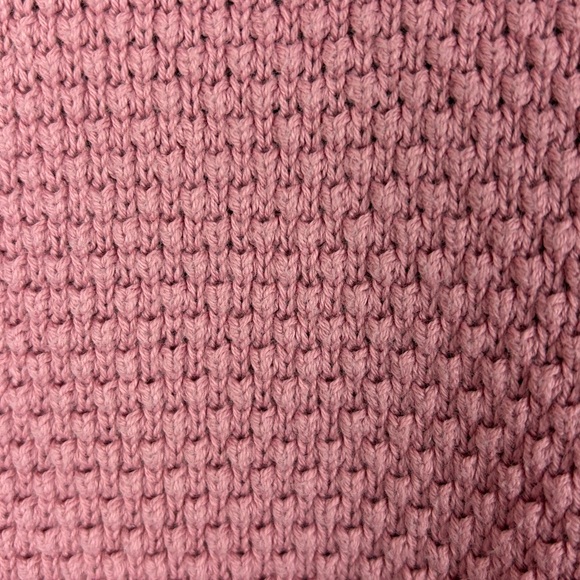 Free People Beach Cotton Knit Cardigan Sweater Pink Oversized Large Tiny Flaw - Picture 15 of 15